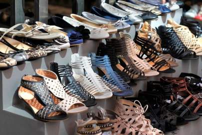 In Style Accessories The rows of ladies stylish shoes and sandals.