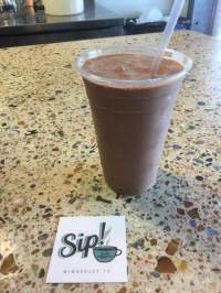 Twelve ounce mocha frappe from Sip on the Square, Wimberley, TX
