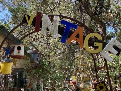 Large Vintage Sign Shabby metal vintage sign at Star Antique